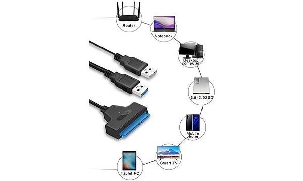 USB 3.0 To Sata 2.5" 3.5" HDD KABLO12V Power Adaptrl