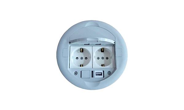 Ne-Ad Masa st Priz Kutusu Gmme Tip Gri + 2 Ad. Priz+1 Ad. USB Gei
