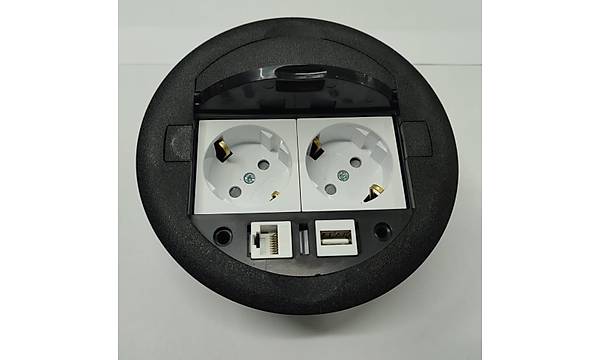 Masa st Priz Siyah+ 2 Ad. Priz+1 Ad. Usb+1 Ad. Ethernet Gei