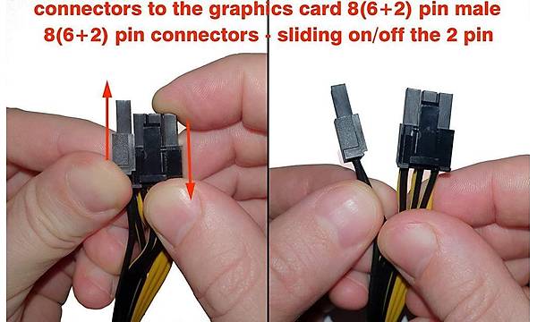 8 Pin - 2x8 Pin Pc-e Modler Power Kablosu