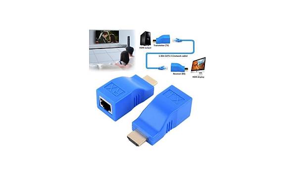 HDMI Extender 4K 3D RJ45 Cat6 ile 30M HDMI Uzatc