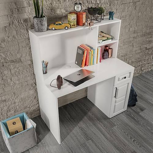 Gözde Komple MDF Beyaz Çalışma Masası