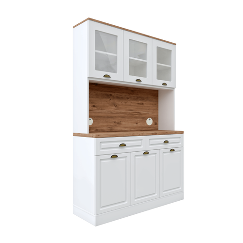 Gözde Kahve Köşesi - 140 cm MDF Mutfak Dolabı - LED Aydınlatmalı - Ücretsiz Montaj