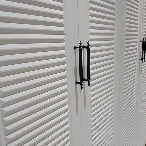 Ücretsiz Montaj Paris 6 Kapaklı  Komple MDF Beyaz Gardırop