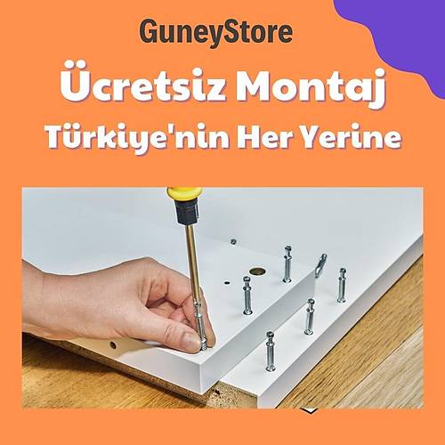 Ücretsiz Montaj Paris 6 Kapaklı  Komple MDF Beyaz Gardırop