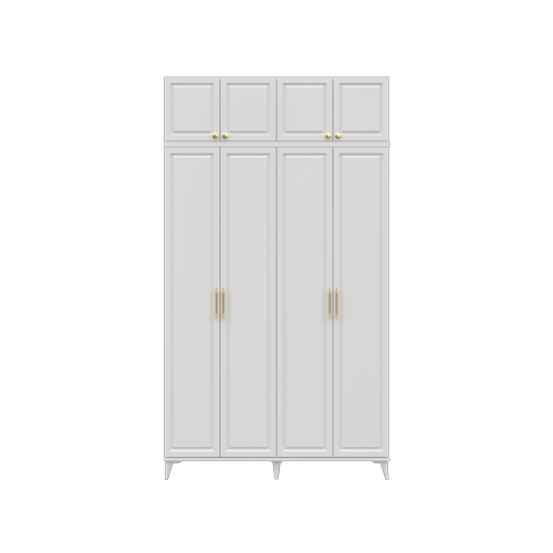 cretsiz Montaj Milas Gold 4 Kapakl Komple MDF Ayakl Yklkl Gardrop