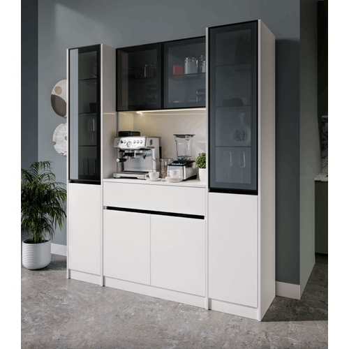 Lotus Maxi Kahve K��esi Komple MDF LED Ayd�nlatmal� Mutfak Kahve Dolab�