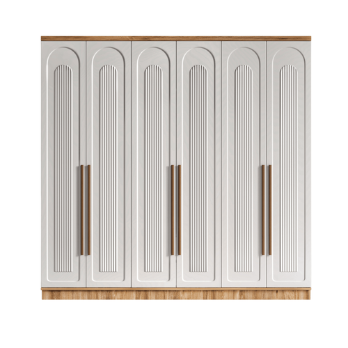 cretsiz Montaj Flora 6 Kapakl Komple MDF Gardrop