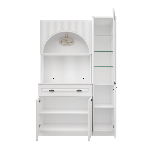 Armoni Black Midi Kahve K��esi Sa� Vitrinli Komple MDF