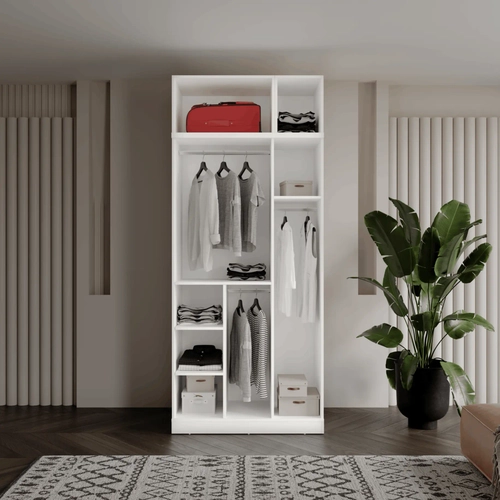 �cretsiz Montaj Milas Gold 3 Kapakl� Komple MDF Y�kl�kl� Gard�rop