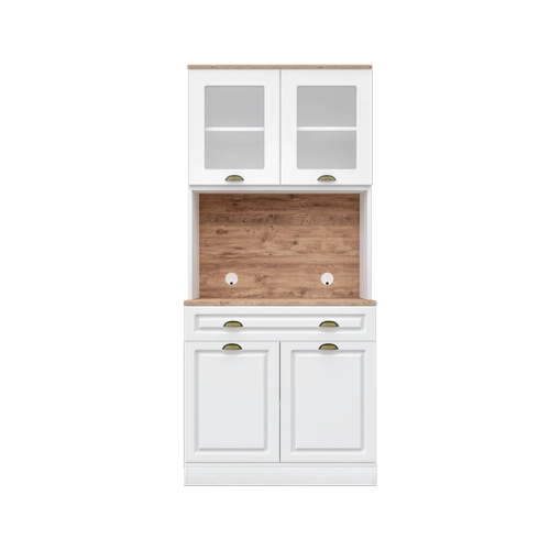 G�zde 2 Kapakl� Kahve K��esi � 93 cm MDF, LED Ayd�nlatmal�, �ok Ama�l� Mutfak ve Airfryer Dolab�