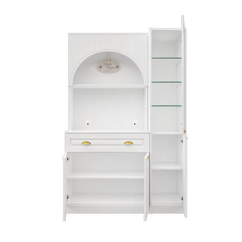 Armoni Gold Midi Kahve K��esi Sa� Vitrinli Komple MDF