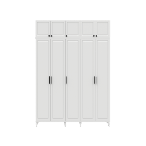 cretsiz Montaj Milas 5 Kapakl Komple MDF Ayakl Yklkl Gardrop