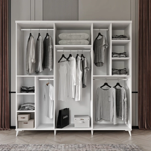 �cretsiz Montaj Roma 6 Kapakl� Aynal� Komple MDF Gard�rop