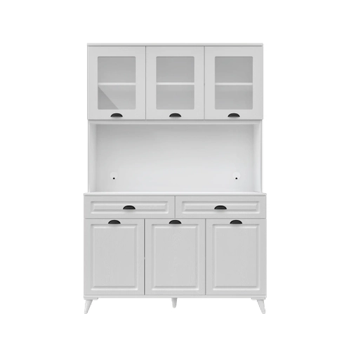 Luna Kahve K��esi - 140 cm MDF Mutfak Dolab� Ayakl� - LED Ayd�nlatmal� - �cretsiz Montaj