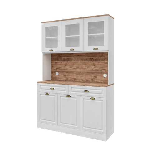 G�zde Kahve K��esi - 140 cm MDF Mutfak Dolab� - LED Ayd�nlatmal� - �cretsiz Montaj