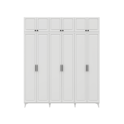 cretsiz Montaj Milas  6 Kapakl Komple MDF Ayakl Yklkl Gardrop
