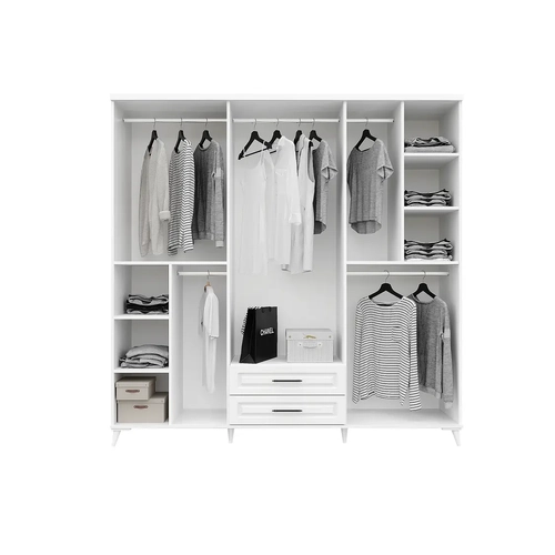 �cretsiz Montaj G�zde 6 Kapakl� Komple MDF Beyaz Yatak Odas� Tak�m�