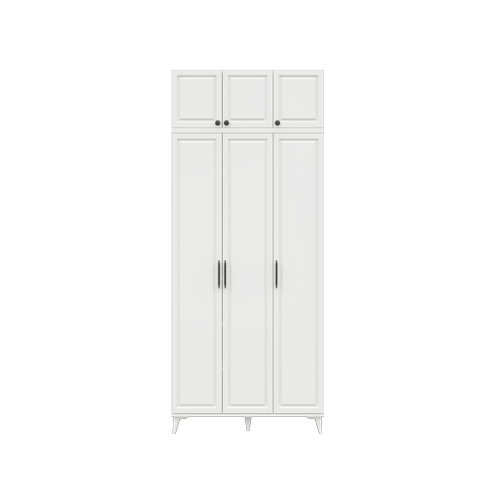 �cretsiz Montaj Milas 3 Kapakl� Komple MDF Ayakl� Y�kl�kl� Gard�rop