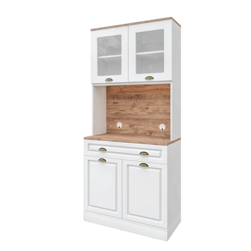 G�zde 2 Kapakl� Kahve K��esi � 93 cm MDF, LED Ayd�nlatmal�, �ok Ama�l� Mutfak ve Airfryer Dolab�