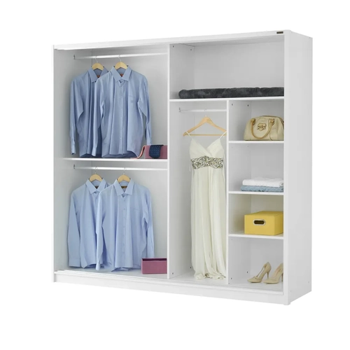 �cretsiz Montaj 180 Cm S�rg�l� Komple MDF Gard�rop Beyaz Ray Dolap
