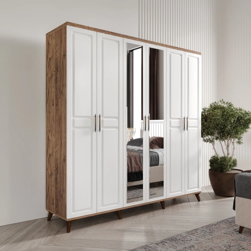 �cretsiz Montaj Sport 6 Kap�l� Komple MDF Atlantik �am-Beyaz Yatak Odas� Tak�m�