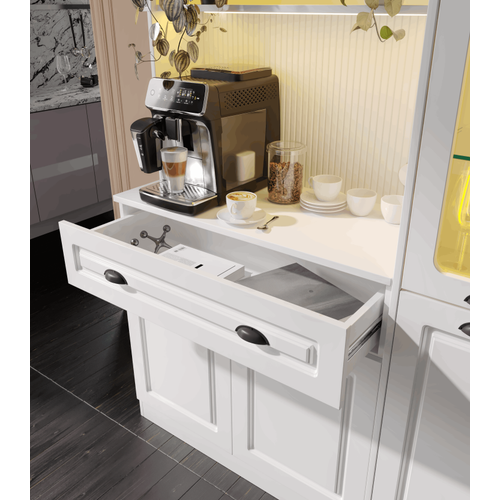 Armoni Black Midi Kahve K��esi Sa� Vitrinli Komple MDF