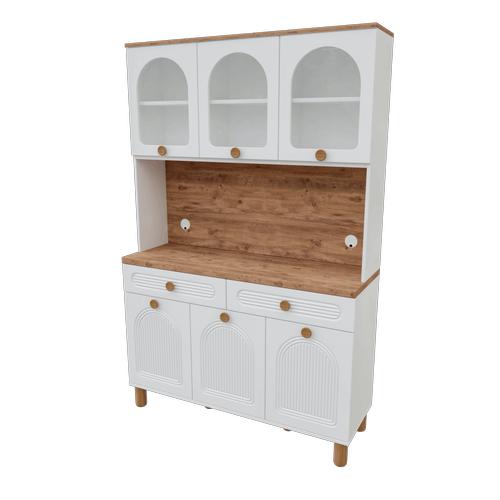 Rosa Kahve K��esi - 140 cm MDF Mutfak Dolab� - LED Ayd�nlatmal� - �cretsiz Montaj