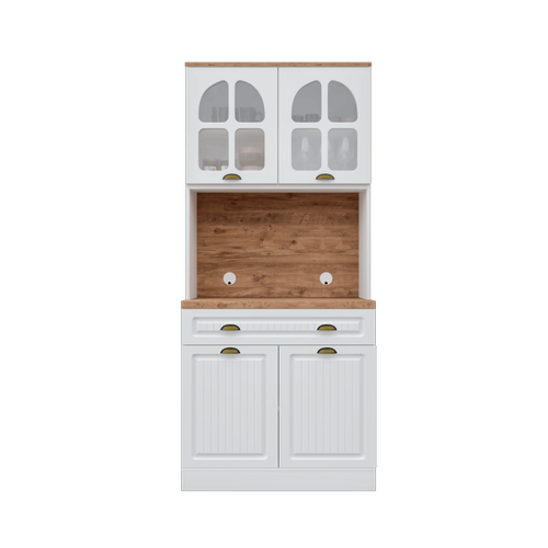 Efes 2 Kapakl Kahve Kesi  93 cm MDF, LED Aydnlatmal, ok Amal Mutfak ve Airfryer Dolab