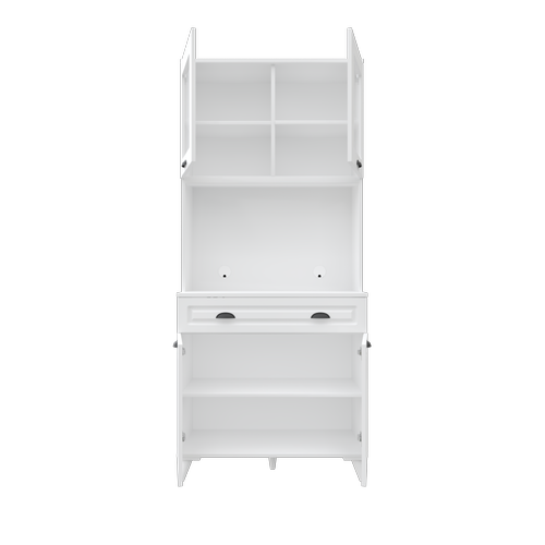 Luna 2 Kapakl� Ayakl� Kahve K��esi � 93 cm MDF, LED Ayd�nlatmal�, �ok Ama�l� Mutfak ve Airfryer Dolab�