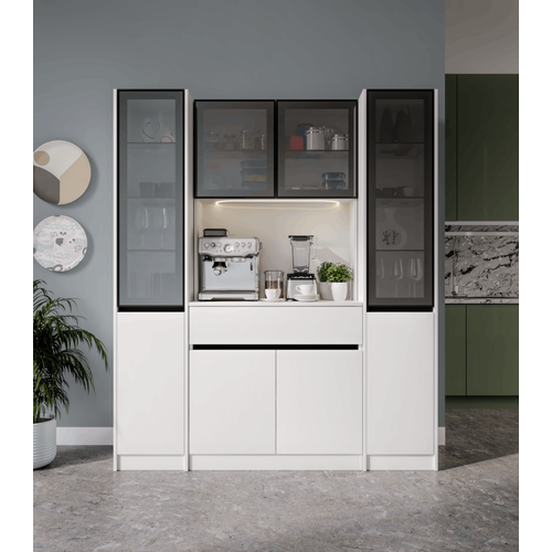 Lotus Maxi Kahve K��esi Komple MDF LED Ayd�nlatmal� Mutfak Kahve Dolab�