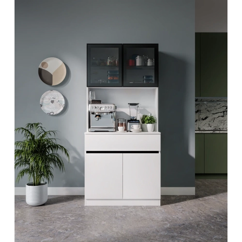 Moon Mini Kahve K��esi Komple MDF LED Ayd�nlatmal� Mutfak Dolab�