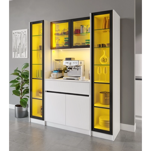 Moon Maxi Kahve K��esi Komple MDF LED Ayd�nlatmal� Mutfak Kahve Dolab�