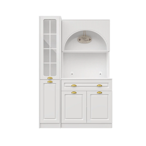 Armoni Gold Midi Kahve K��esi Sol Vitrinli Komple MDF
