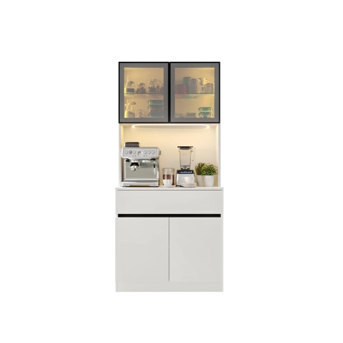Lotus Mini Kahve K��esi Komple MDF LED Ayd�nlatmal� Mutfak Dolab�