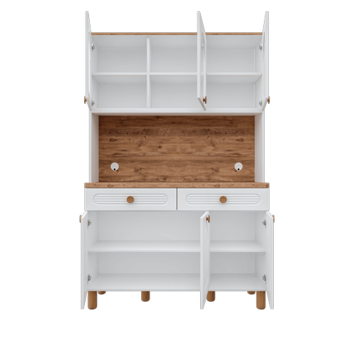 Rosa Kahve K��esi - 140 cm MDF Mutfak Dolab� - LED Ayd�nlatmal� - �cretsiz Montaj