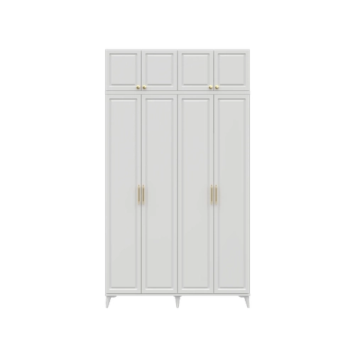 �cretsiz Montaj Milas Gold 4 Kapakl� Komple MDF Ayakl� Y�kl�kl� Gard�rop
