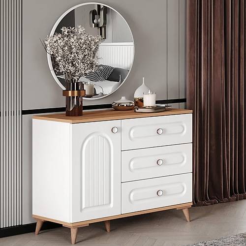 Bohem Komple MDF Atlantik �am - Beyaz Aynal� �ifonyer