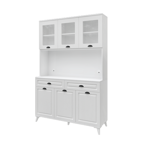 Luna Kahve K��esi - 140 cm MDF Mutfak Dolab� Ayakl� - LED Ayd�nlatmal� - �cretsiz Montaj