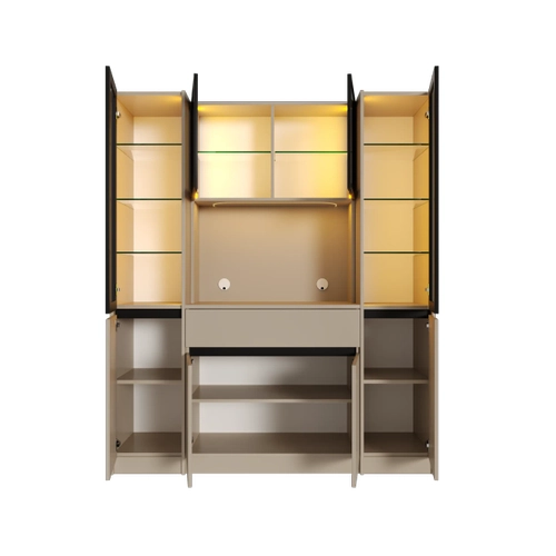 Viona Maxi Kum Beji Komple MDF LED Ayd�nlatmal� Kahve K��esi