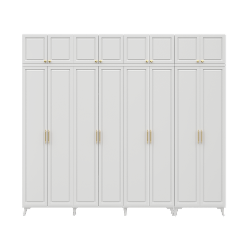 cretsiz Montaj Milas Gold 8 Kapakl Komple MDF Ayakl Yklkl Gardrop
