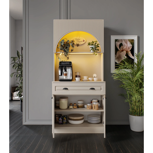 Siena Kum Beji Mini 90 cm Komple MDF LED Ayd�nlatmal� Kahve K��esi Montaj Dahil