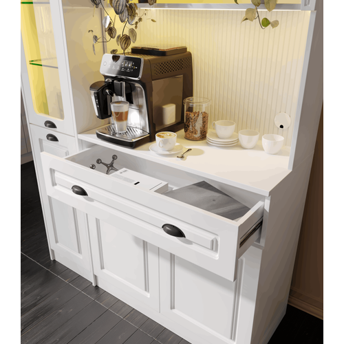 Armoni Black Midi Kahve K��esi Sol Vitrinli Komple MDF