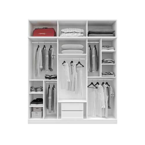 �cretsiz Montaj Milas 6 Kapakl� Komple MDF Y�kl�kl� Gard�rop