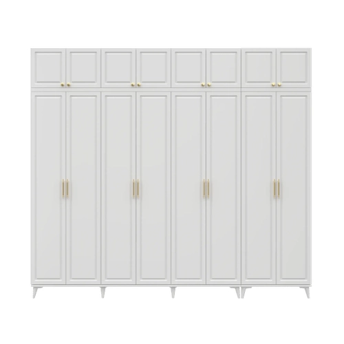 �cretsiz Montaj Milas Gold 8 Kapakl� Komple MDF Ayakl� Y�kl�kl� Gard�rop