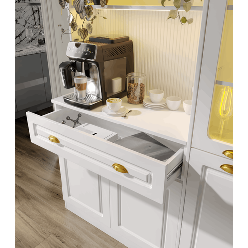 Armoni Gold Midi Kahve K��esi Sa� Vitrinli Komple MDF