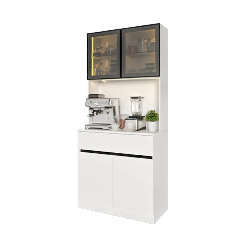 Moon Mini Kahve K��esi Komple MDF LED Ayd�nlatmal� Mutfak Dolab�