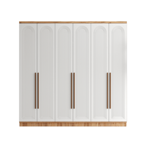 cretsiz Montaj Rosa 6 Kapakl Komple MDF Gardrop
