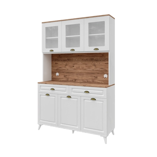 G�zde Kahve K��esi - 140 cm MDF Mutfak Dolab� Ayakl�- LED Ayd�nlatmal� - �cretsiz Montaj