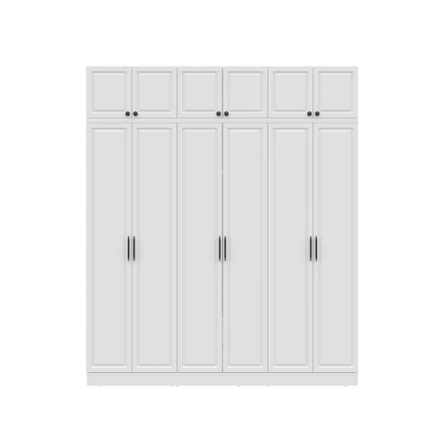 �cretsiz Montaj Milas 6 Kapakl� Komple MDF Y�kl�kl� Gard�rop